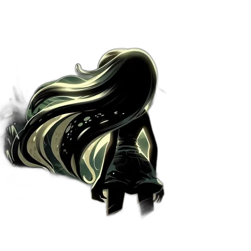 hair, mask, creature, staff transparent PNG cut-out
