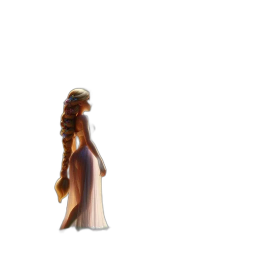 dress, staff, crown, hair transparent PNG cut-out