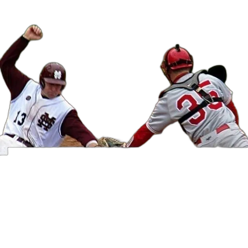 baseball, player, slides, into transparent PNG cut-out