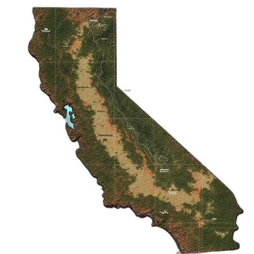 west, fork, california, map transparent PNG cut-out