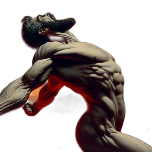 photorealistic, concept art, 3d render, muscular transparent PNG cut-out