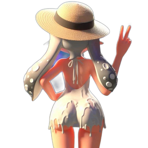 dress, hat, robot, staff transparent PNG cut-out