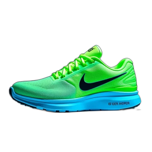 shoes, 3d render, photorealistic, green transparent PNG cut-out
