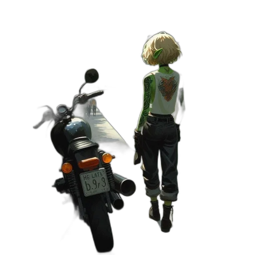 jacket, robot, staff, weapon transparent PNG cut-out