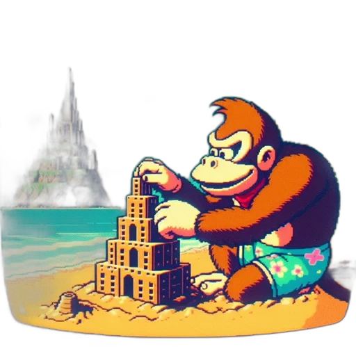 animal, concept art, pixel art, vaporwave transparent PNG cut-out