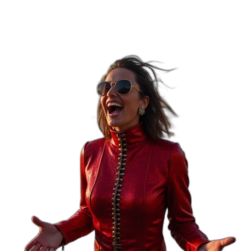 jacket, staff, dress, red transparent PNG cut-out