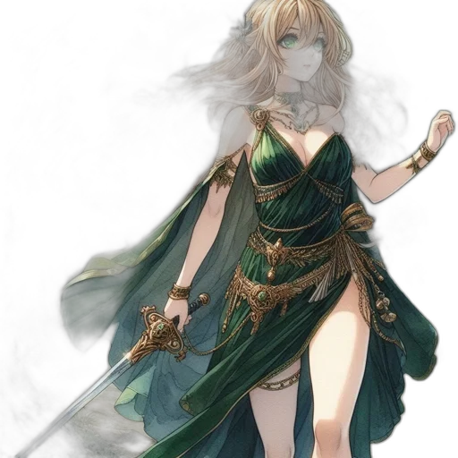 sword, dress, staff, weapon transparent PNG cut-out