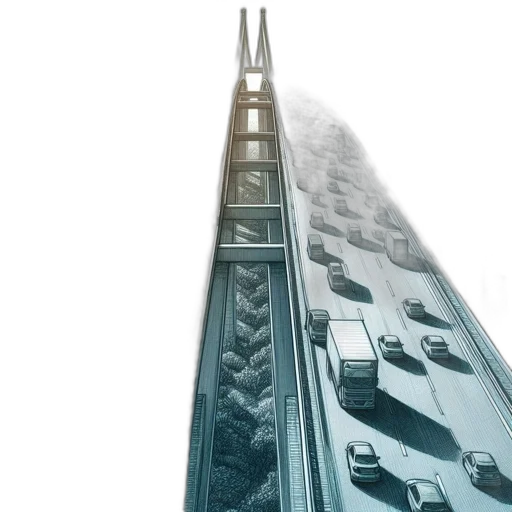 car, building, concept art, cyberpunk transparent PNG cut-out