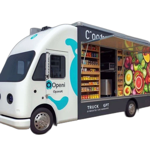 openai-branded, truck, resembling, mobile transparent PNG cut-out