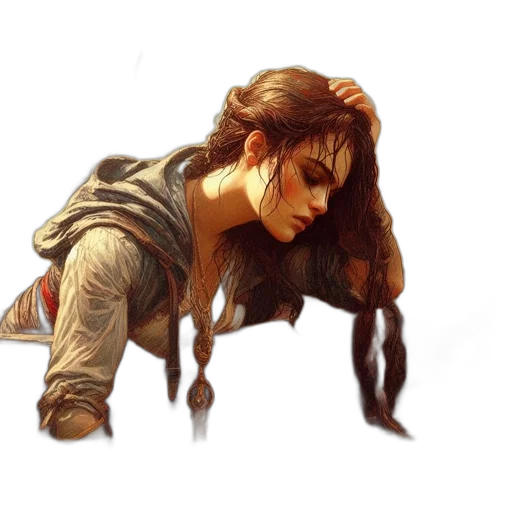 dragon, creature, hair, fantasy art transparent PNG cut-out