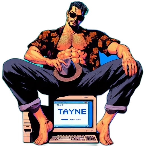 cyberpunk, comic book art, pixel art, cartoon transparent PNG cut-out