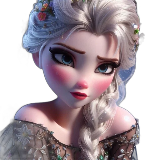 face, dress, crown, fantasy art transparent PNG cut-out