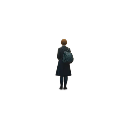 jacket, umbrella, dress, staff transparent PNG cut-out