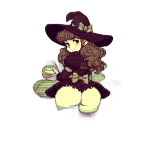 hat, staff, creature, pixel art transparent PNG cut-out