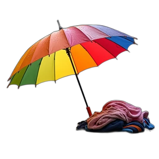 umbrella, jacket, hat, dress transparent PNG cut-out
