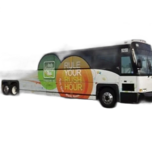 white, bus, colorful, graphics transparent PNG cut-out