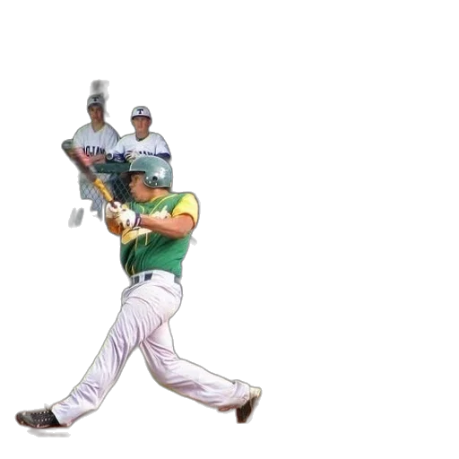 baseball, player, green, yellow transparent PNG cut-out