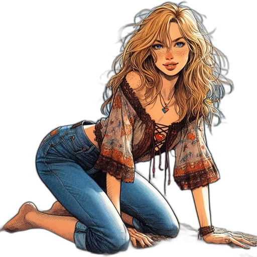 comic book art, cartoon, concept art, photorealistic transparent PNG cut-out