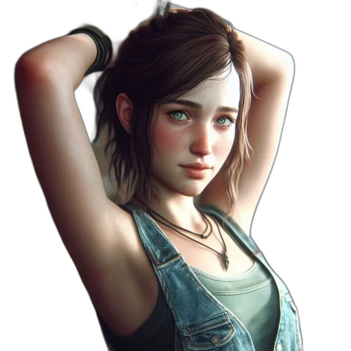 dress, face, jacket, weapon transparent PNG cut-out