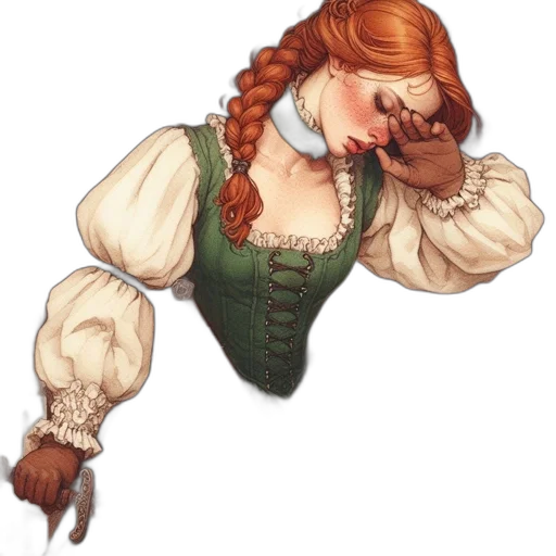 dress, face, staff, jewelry transparent PNG cut-out