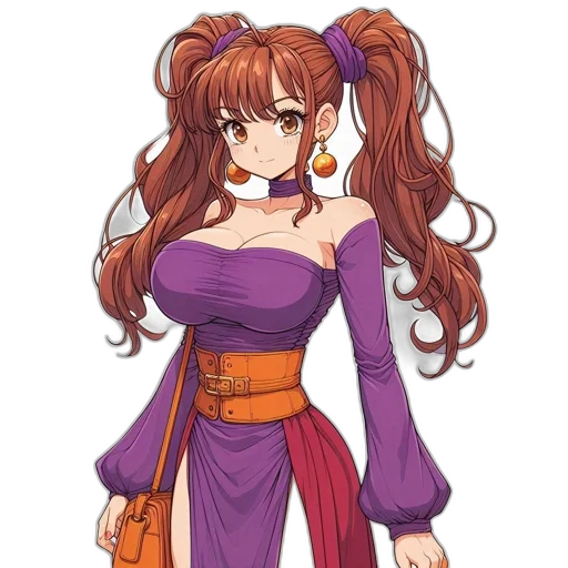 dress, staff, hair, anime transparent PNG cut-out