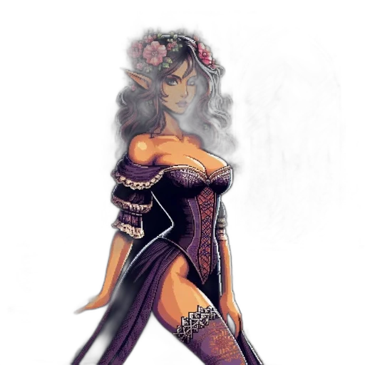 dress, fantasy art, concept art, comic book art transparent PNG cut-out