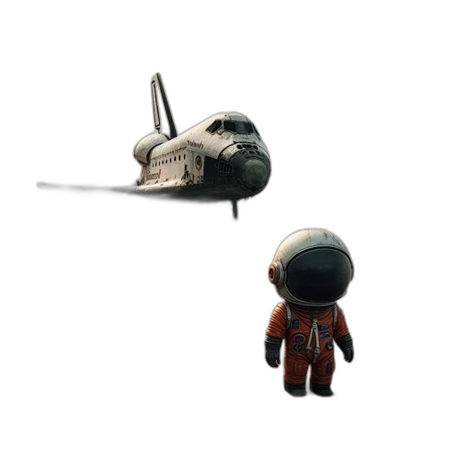 robot, concept art, 3d render, outer space transparent PNG cut-out