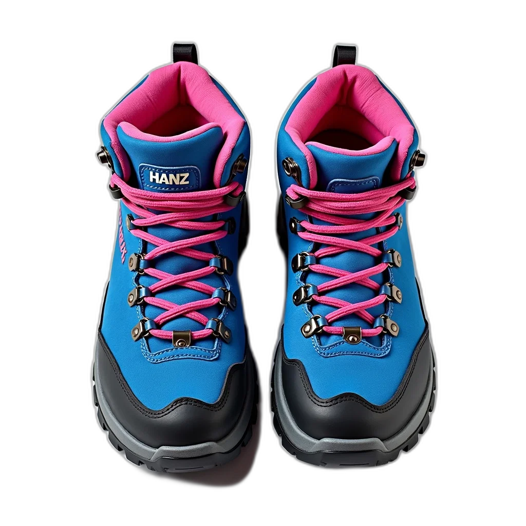 shoes, 3d render, neon, blue transparent PNG cut-out