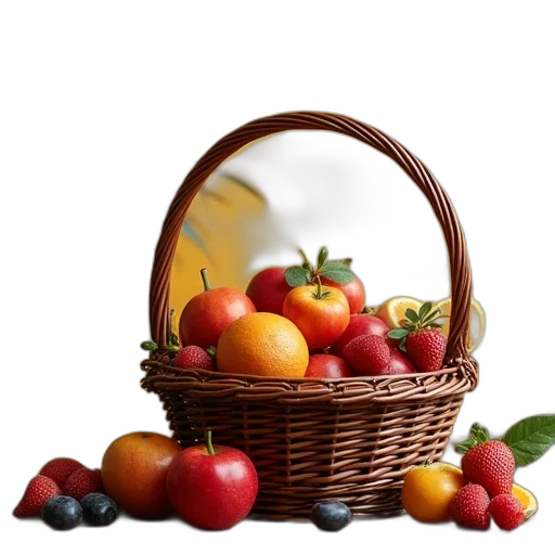 food, crown, photorealistic, 3d render transparent PNG cut-out