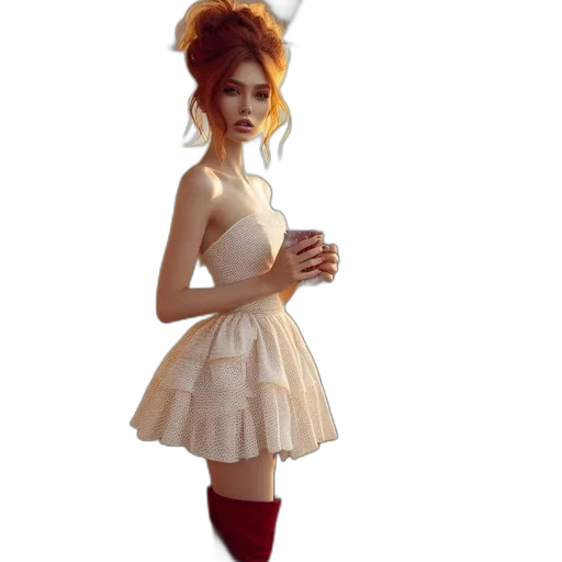 dress, robot, concept art, pixel art transparent PNG cut-out