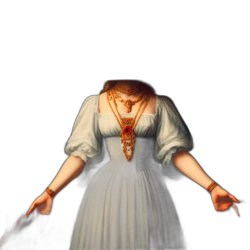 dress, staff, jewelry, sword transparent PNG cut-out