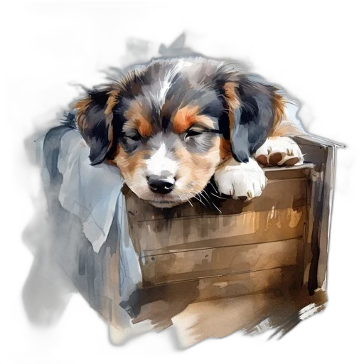 furniture, animal, photorealistic, watercolor transparent PNG cut-out