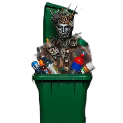 robot, crown, staff, mask transparent PNG cut-out