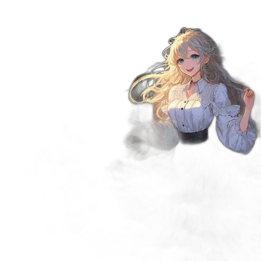dress, staff, 3d render, fantasy art transparent PNG cut-out