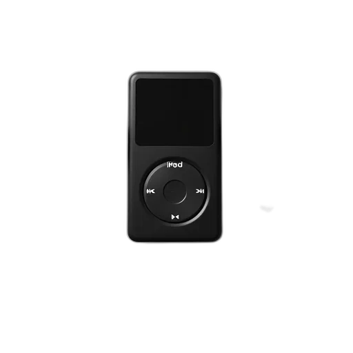 3d render, black, ipod, white transparent PNG cut-out