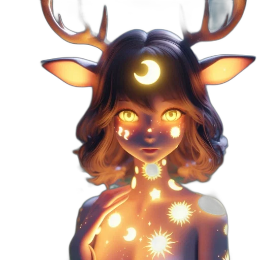 mask, crown, staff, creature transparent PNG cut-out