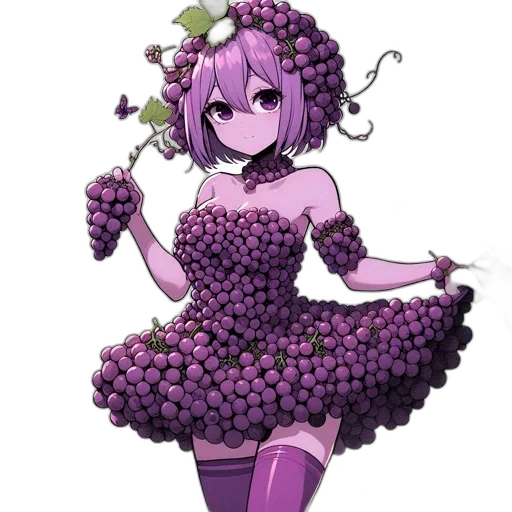 dress, flower, creature, staff transparent PNG cut-out
