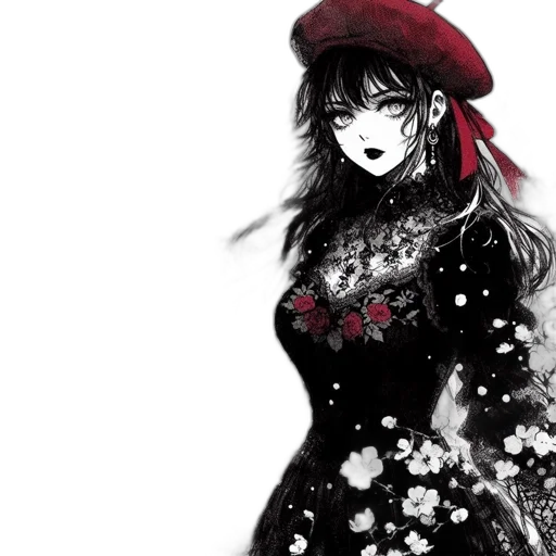 dress, hat, flower, crown transparent PNG cut-out