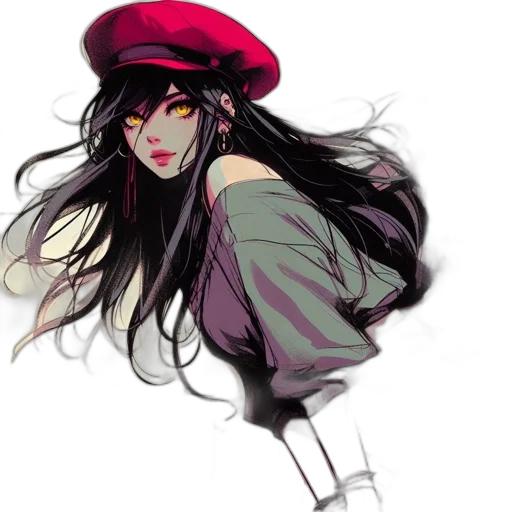 hat, jacket, staff, face transparent PNG cut-out