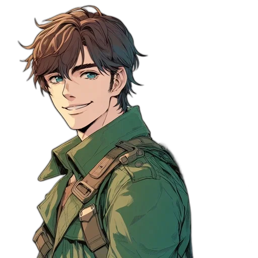 jacket, staff, face, pixel art transparent PNG cut-out