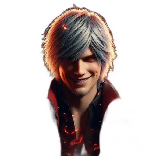face, jacket, hair, staff transparent PNG cut-out