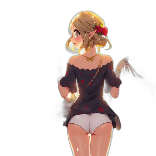 dress, staff, crown, weapon transparent PNG cut-out