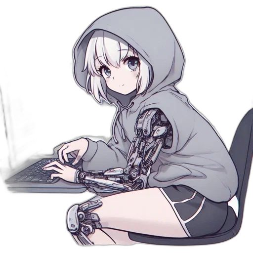 robot, weapon, jacket, staff transparent PNG cut-out