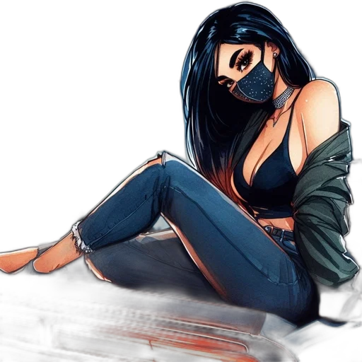 jacket, dress, mask, face transparent PNG cut-out