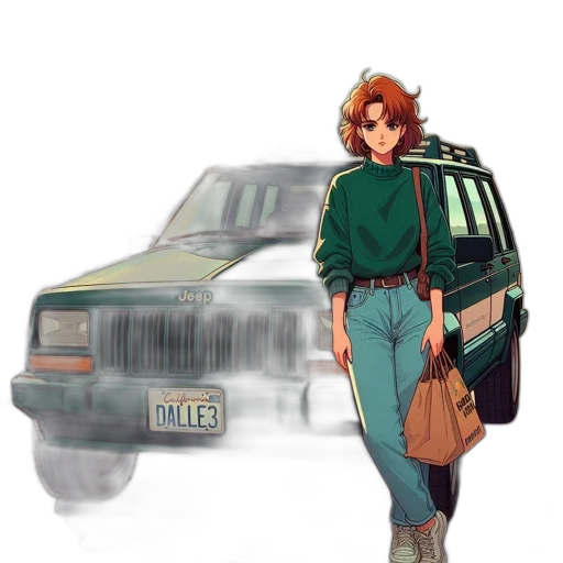 car, jacket, dress, shoes transparent PNG cut-out