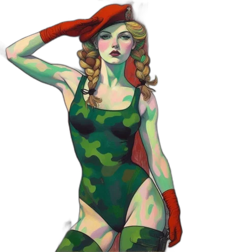 dress, hat, comic book art, pixel art transparent PNG cut-out