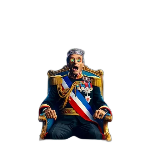crown, jacket, staff, face transparent PNG cut-out
