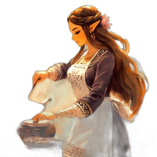 dress, food, staff, jewelry transparent PNG cut-out