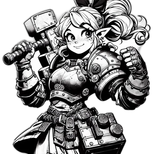 weapon, staff, robot, comic book art transparent PNG cut-out