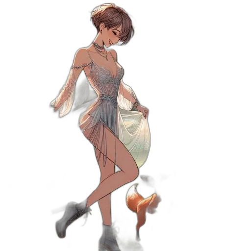 dress, creature, concept art, fantasy art transparent PNG cut-out